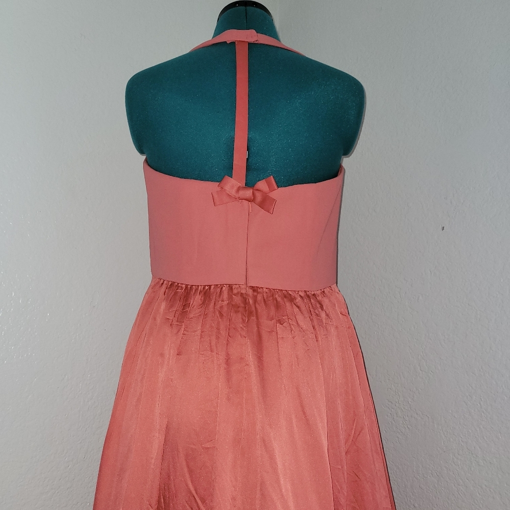 3/$20 White by Vera Wang Orange Sleeveless V-Neck Maxi Dress - Picture 4 of 10